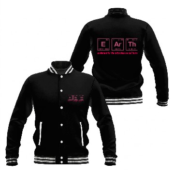 Discover EARTH - written in elements of the periodic table Baseball Jackets