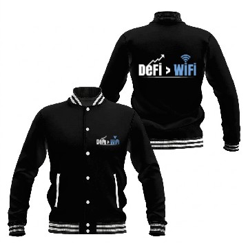 Discover DeFi Over WiFi Funny Crypto Bitcoin Baseball Jackets