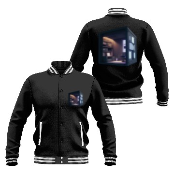Discover Small 3D Room Print - Cozy and Unique Home Baseball Jackets