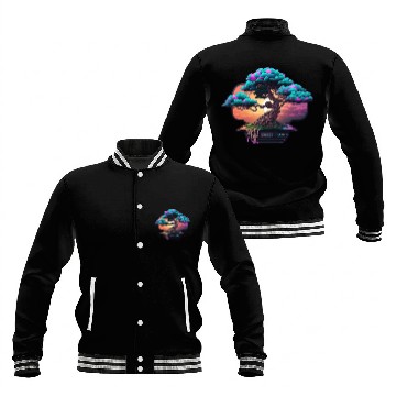 Discover Synthwave Bonsai Tree Baseball Jackets