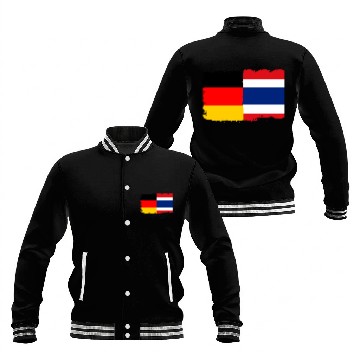 Discover Thailand Flag Germany Flag Half Thai Half German Baseball Jackets