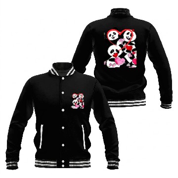 Discover Happy Panda Valentine Baseball Jackets