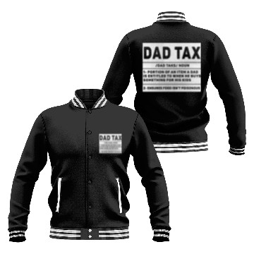 Discover Vintage Dad Tax Definition Men Funny Father's Day Baseball Jackets