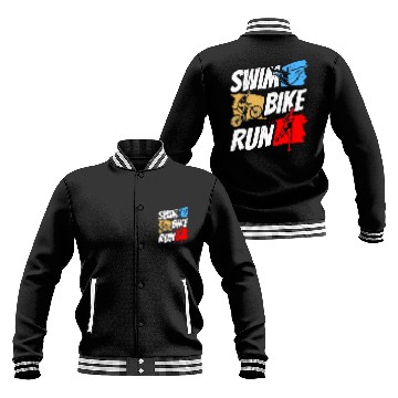 Discover Swim Bike Run Triathlete Triathlon Triathlons Baseball Jackets