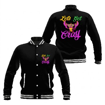 Discover Let's Get Cray Mardi Gras Parade Baseball Jackets