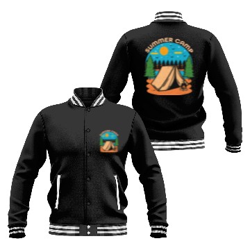 Discover Happy Summer Camp Camping Lover FunnyT-Baseball Jackets