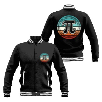 Discover Pi Day Retro Pi Symbol Math Teacher Nerd Geek 3 14 Baseball Jackets