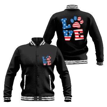 Discover Love Dog USA Baseball Jackets