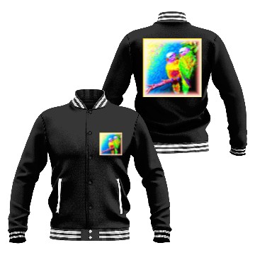 Discover A Vibrant and Joyful Rainbow Birds. Buy Now Baseball Jackets