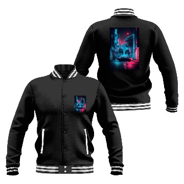 Discover Tokyo Japan Japanese Aesthetic Graphic Night Scene Baseball Jackets