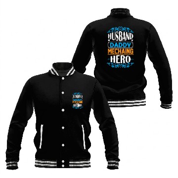 Discover Husband daddy mechaing hero Baseball Jackets