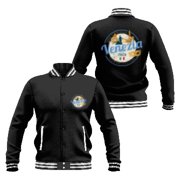 Discover Venice with gondolier Italy carnival vintage Baseball Jackets