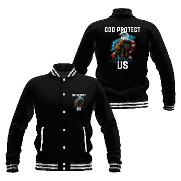 Discover God Protect US American Bald Eagle Christian 4th Baseball Jackets