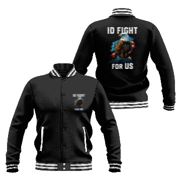 Discover I'd Fight for US American Bald Eagle America USA Baseball Jackets
