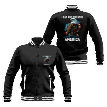 Discover I Eat and Breathe America American Bald Eagle Baseball Jackets