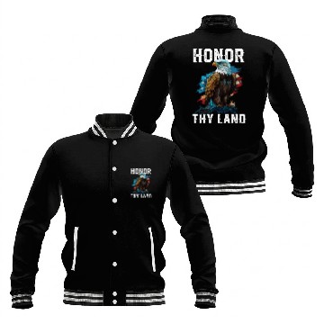 Discover Honor Thy Land American Bald Eagle America USA Baseball Jackets