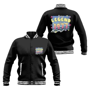 Discover Living Legend Since 1977, 80s Themed Birthday Baseball Jackets