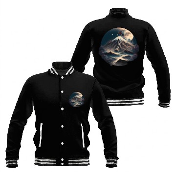 Discover Fuji moon light. Baseball Jackets