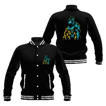 Discover gorilla family Baseball Jackets