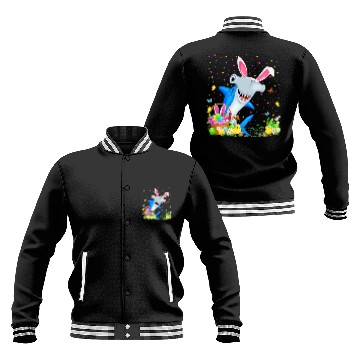 Discover Shark Fish Easter Egg Hunting Hammerhead Shark Eas Baseball Jackets