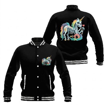 Discover Unicorn Skeleton Baseball Jackets