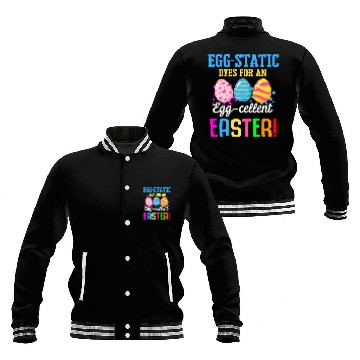 Discover Easter Colorful Egg Dye Rabbit Egg Hunt Baseball Jackets