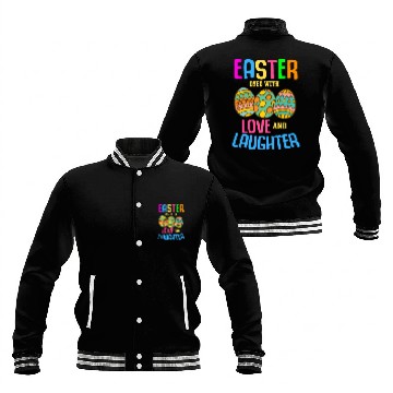 Discover Easter Colorful Egg Dye Rabbit Egg Hunt Baseball Jackets