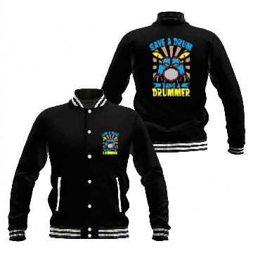 Discover Drummer Drums Music Drum Set Drumming Baseball Jackets