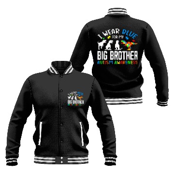 Discover I Wear Blue For My Big Brother Autism Awarenes Baseball Jackets