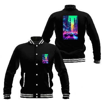 Discover Future City Cyber Cyberpunk Scifi Design Baseball Jackets