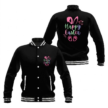 Discover Happy Easter Cute Bunny Rabbit Face Funny Easter W Baseball Jackets