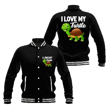 Discover I Love My Turtle Baseball Jackets