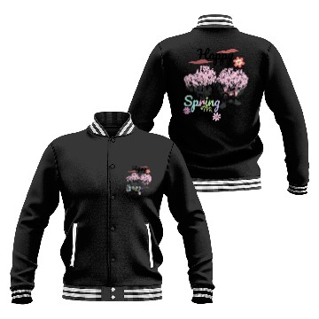 Discover Seasons Greetings for Spring, Happy Spring Graphic Baseball Jackets