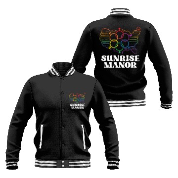 Discover Sunrise Manor Pride Flag Pride Month LGBTQ Flag Baseball Jackets