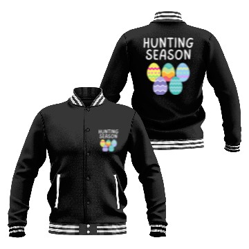 Discover Hunting Season Eggs Funny Easter Day 2023 Egg Hunt Baseball Jackets