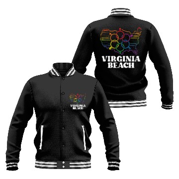 Discover Virginia Beach Pride Flag Pride Month LGBTQ Flag Baseball Jackets