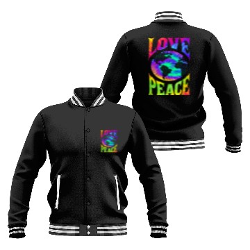 Discover Peace Love earth 60S 70S Tie Dye Hippie ONLY PEACE Baseball Jackets