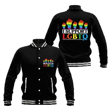 Discover I Support LGBTQ Rainbow Pride Month Gay Pride Baseball Jackets