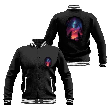 Discover Sky at night Surreal stars galaxy nature clouds Baseball Jackets