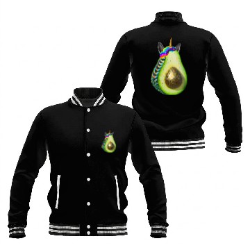 Discover Happy unicorn avocado Baseball Jackets