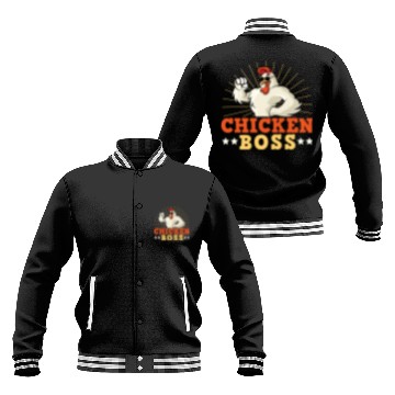 Discover Funny Farmer Animal Pet Chicken Boss Chickens Baseball Jackets