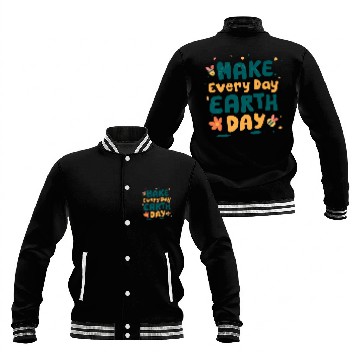 Discover Make Everyday Earth Day Nature Conservation Baseball Jackets