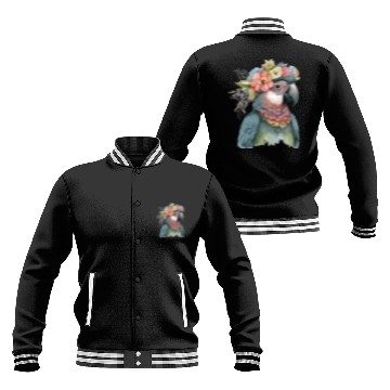 Discover Cute Parrot Macaw Bird Flower Crown Pet Birds Baseball Jackets