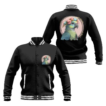 Discover Cute Hahn's Macaw Bird Flower Crown Pet Birds Baseball Jackets