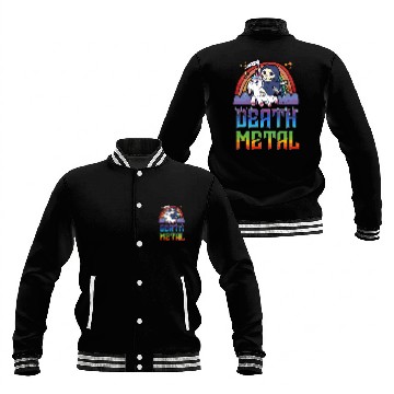 Discover Death Metal & Unicorn Rainbow Baseball Jackets