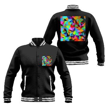 Discover ABSTRACT PAINTING COLORFULL WATERBASE TRIANGLe Baseball Jackets