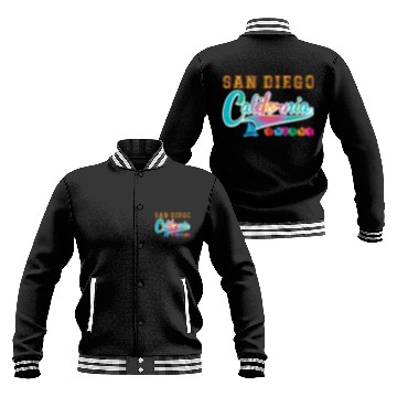 Discover San Diego Vacation California Souvenir Beach Baseball Jackets