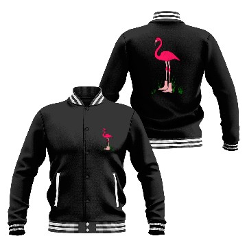 Discover Flamingo with boots art animal print bird pink Baseball Jackets