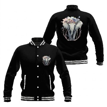 Discover Cute Elephant Flower Crown Floral Boho Aesthetic Baseball Jackets