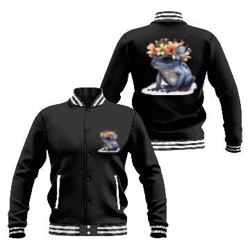 Discover Cute Poison Dart Frog Flower Crown Amphibian Lover Baseball Jackets